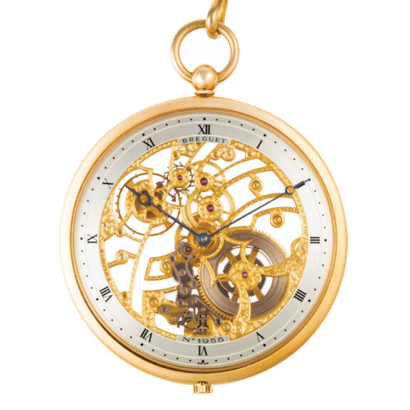 Swiss 18K yellow gold skeletonized lever watch Circa 1990