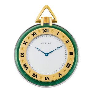 A gold French chalcedony and diamond-set watch Circa 1920