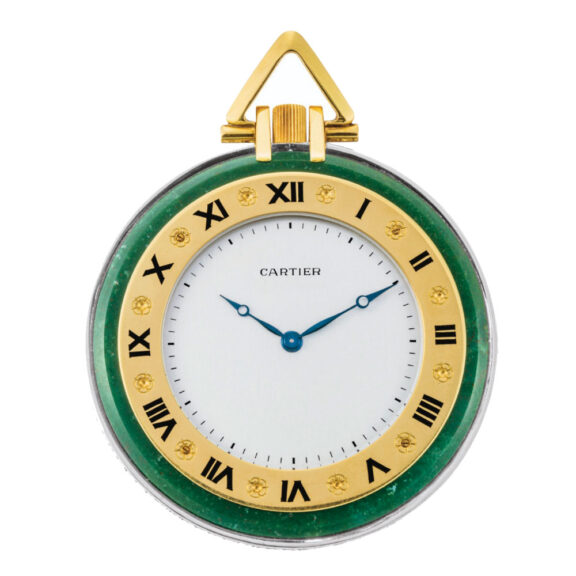 A gold French chalcedony and diamond-set watch Circa 1920
