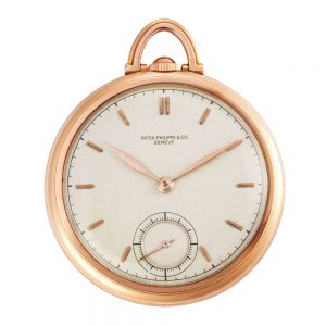 Fine Swiss 18K pink gold keyless lever pocket watch Circa 1938