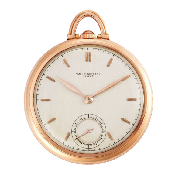 Fine Swiss 18K pink gold keyless lever pocket watch Circa 1938