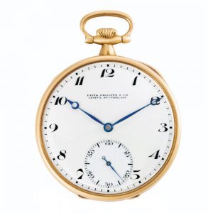 Swiss yellow gold open faced keyless lever watch Circa 1917