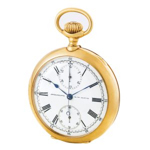 Swiss 18K yellow gold chronograph pocket watch Circa 1903