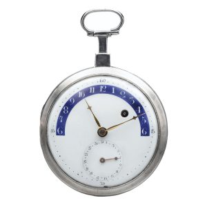 A French silver retrograde hour watch with date Circa 1790