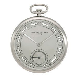 A slim Swiss platinum Art Deco open faced watch Circa 1920