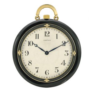 Fine French onyx and enamel lever pocket watch Circa 1920