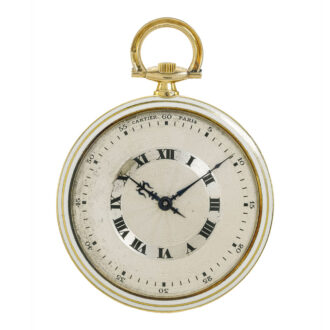 A rare French slim yellow gold and enamel watch Circa 1910