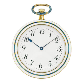 An ultra slim Swiss yellow gold and enamel watch Circa 1910 An ultra slim Swiss yellow gold and enamel watch Circa 1910