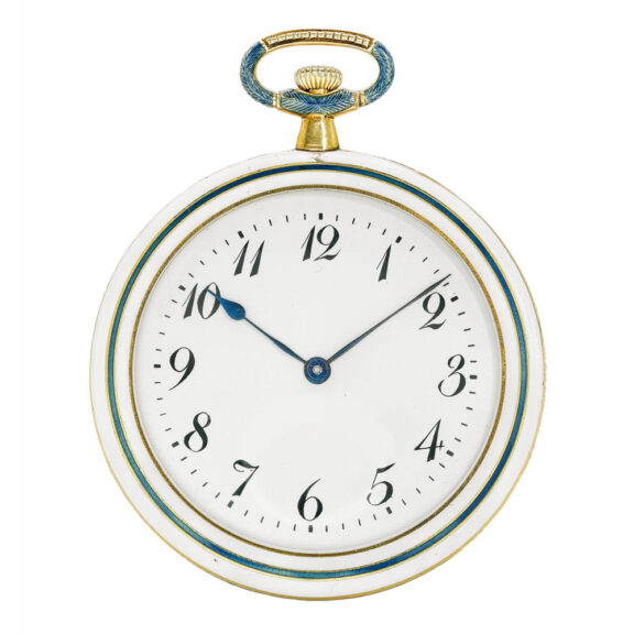 An ultra slim Swiss yellow gold and enamel watch Circa 1910 An ultra slim Swiss yellow gold and enamel watch Circa 1910