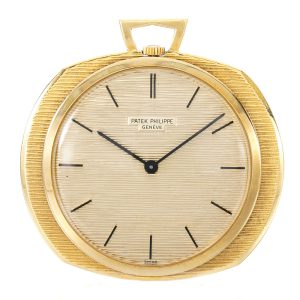 A fine Swiss unusual gold open faced keyless watch Circa 1970