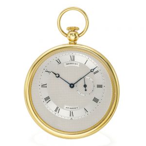 A yellow gold Swiss open faced keyless pocket watch Circa 1990