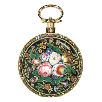 An English gold and enamel centre seconds watch Circa 1840