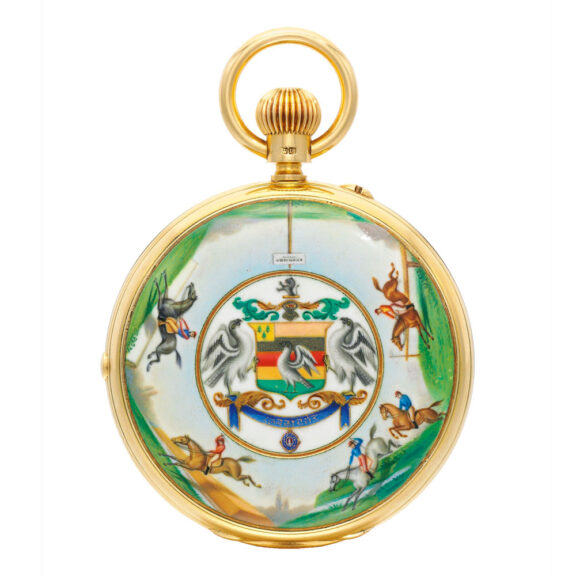 An English gold triple perpetual calendar chronograph Circa 1881 An English gold triple perpetual calendar chronograph Circa 1881