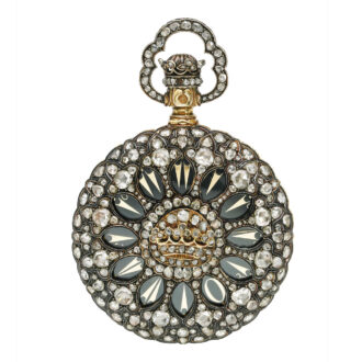A very fine Swiss rare gold and diamond-set watch Circa 1890