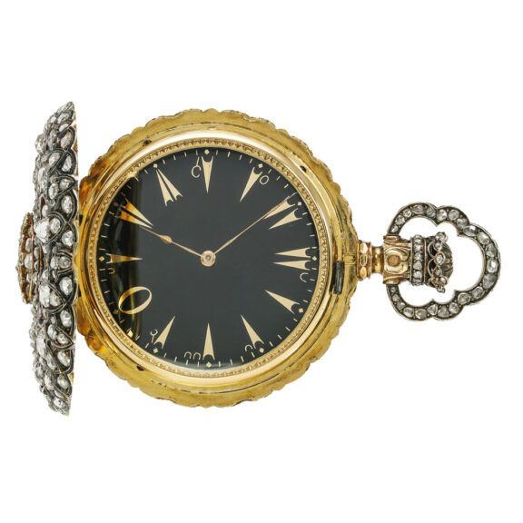 A very fine Swiss rare gold and diamond-set watch Circa 1890
