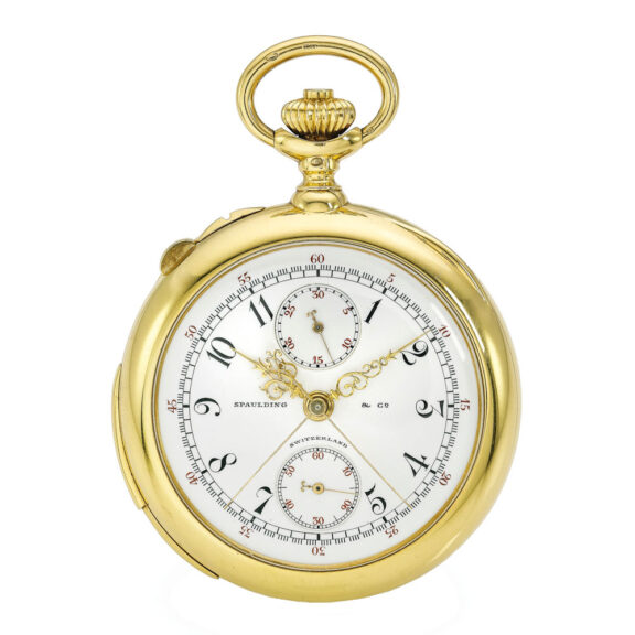 Swiss gold repeating split seconds chronograph Circa 1909