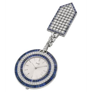 Swiss white gold watch set with sapphires and diamonds Circa 1963