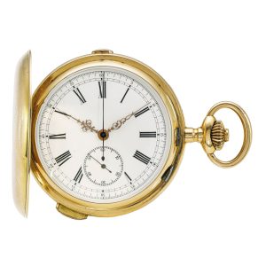 Swiss gold quarter repeating and chronograph watch Circa 1900