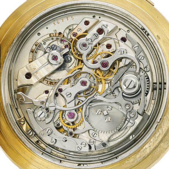 Swiss gold minute repeating split seconds chronograph Circa 1890 Swiss gold minute repeating split seconds chronograph Circa 1890