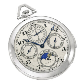 A Swiss minute repeating perpetual calendar watch Circa 1920 A Swiss minute repeating perpetual calendar watch Circa 1920