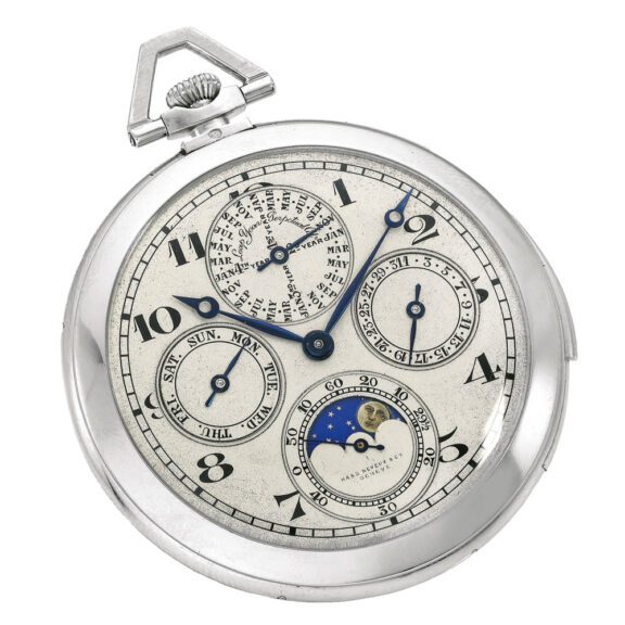 A Swiss minute repeating perpetual calendar watch Circa 1920 A Swiss minute repeating perpetual calendar watch Circa 1920