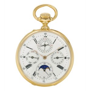 A Swiss gold perpetual calendar with moon phases Circa 1910