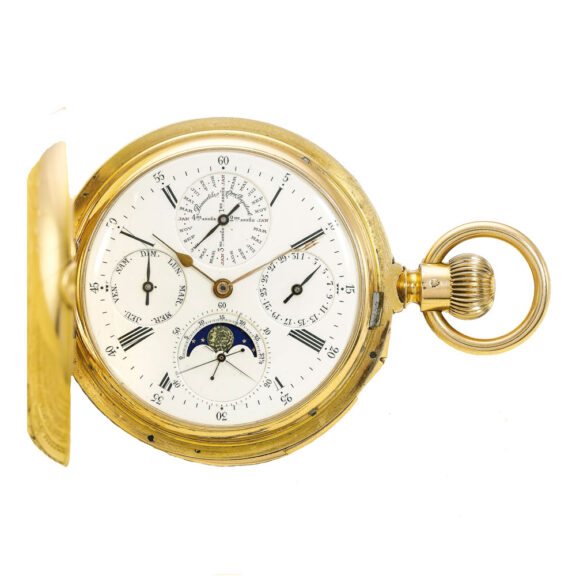 A Swiss gold perpetual calendar and minute repeater Circa 1881