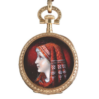 Unusual Swiss gold full hunting portrait pendant watch Circa 1901